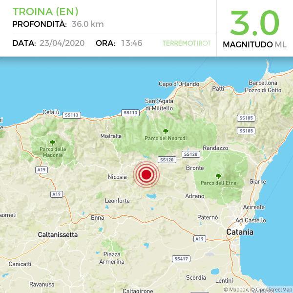 Sicilia: scossa di terremoto 3.5 nel palermitano