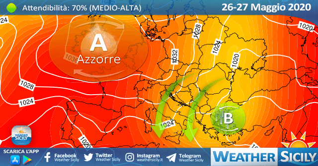 Sicilia, calo termico e qualche locale pioggia in arrivo.