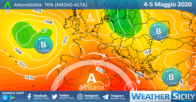 Sicilia: primo maggio variabile e ventoso. Locali punte di 30 gradi su ioniche.