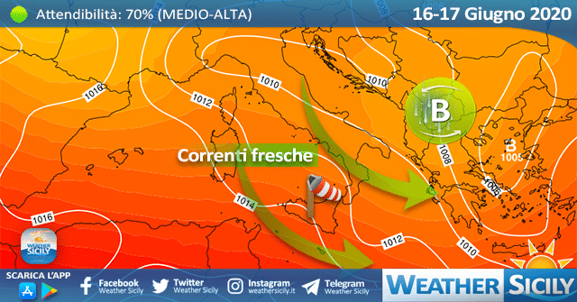 Sicilia: inizio di settimana fresco e ventoso.