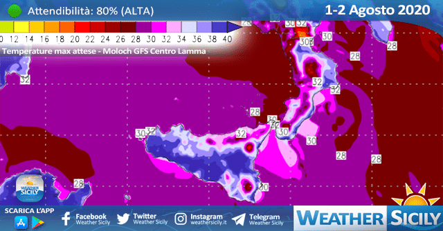 Sicilia, ulteriore aumento termico nel weekend: attese punte oltre i 40 gradi.