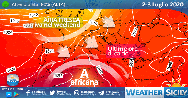 Sicilia: anticiclone africano in rinforzo ad inizio settimana.