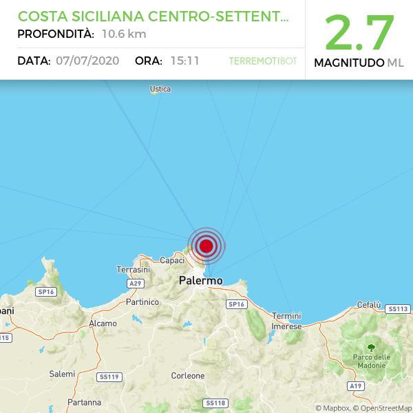 Sicilia, scossa di terremoto  a Mar Ionio Meridionale (MARE)