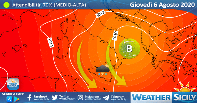 Sicilia: mercoledì il fresco giungerà ovunque! Locale instabilità.