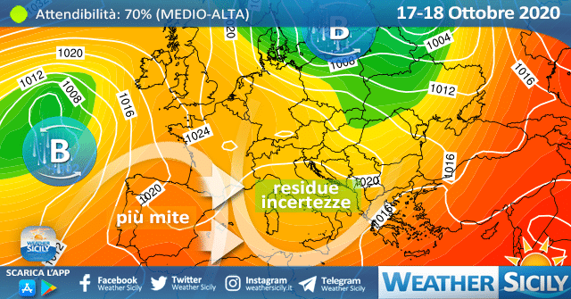 Sicilia: weekend variabile, con temperature sotto media stagionale.