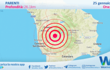 Sicilia: scossa di terremoto magnitudo 3 nei pressi di Parenti (CS)