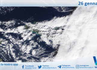 Sicilia: immagine satellitare Nasa di martedì 26 gennaio 2021