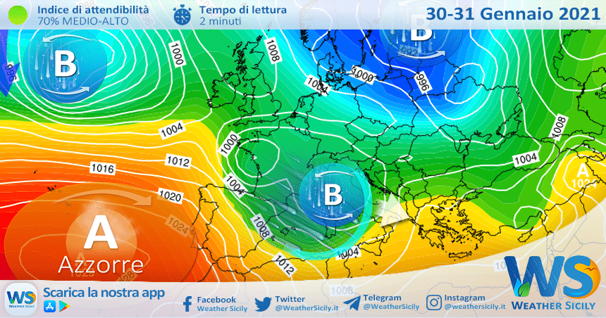 Sicilia, ancora mite sabato. Peggiora domenica, con annesso calo delle temperature.