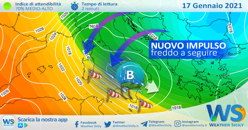 Sicilia, nuovo peggioramento domenica: attesi venti burrascosi dalla sera!