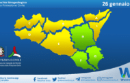 Emanata allerta meteo gialla su Sicilia occidentale e settentrionale martedì 26 gennaio 2021