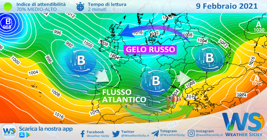Sicilia: variabilità sparsa e forti venti martedì.