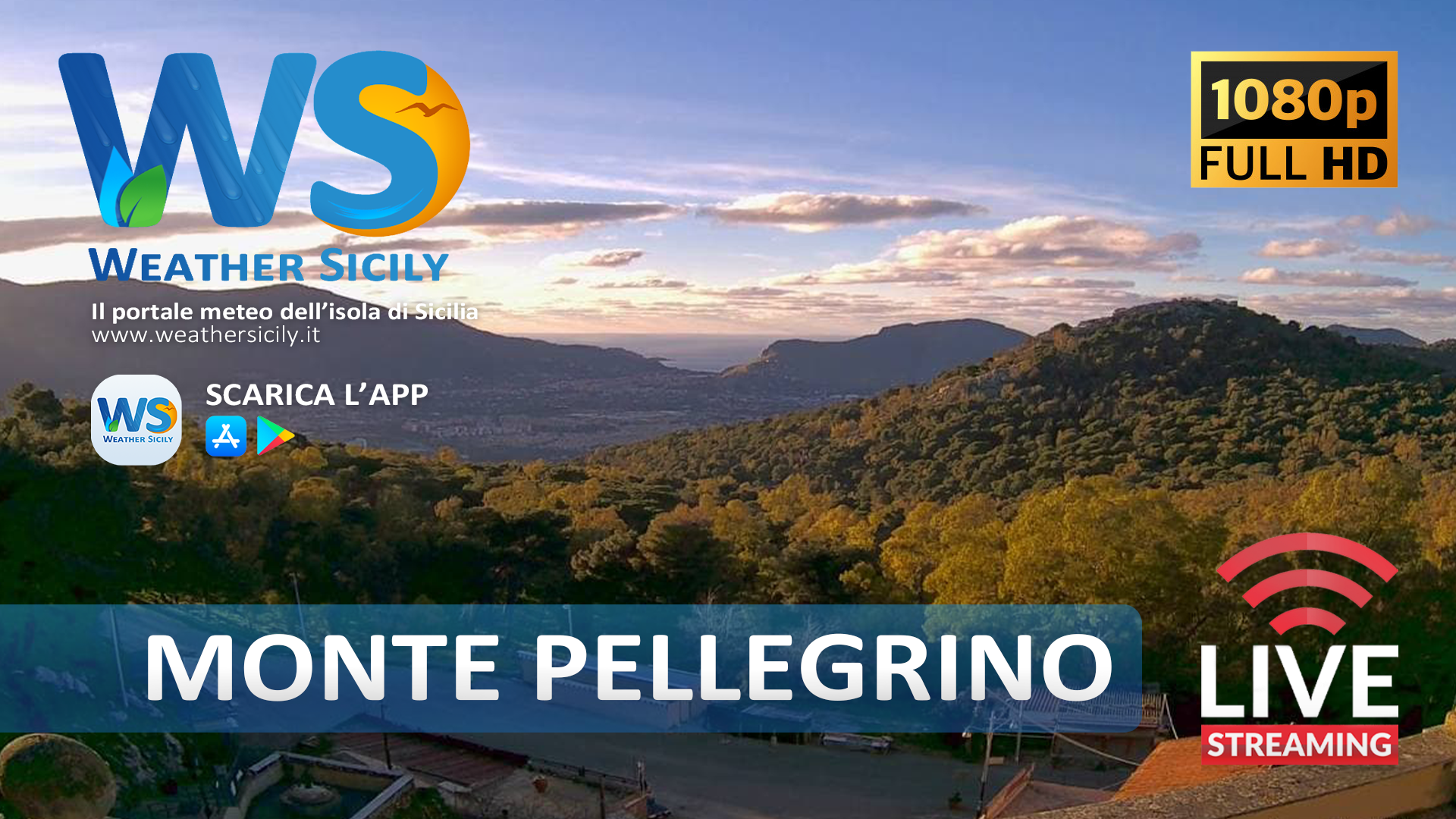 Sicilia: arriva webcam streaming al Santuario di Santa Rosalia, sul Monte Pellegrino.