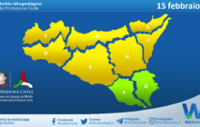 Sicilia: avviso rischio idrogeologico per lunedì 15 febbraio 2021