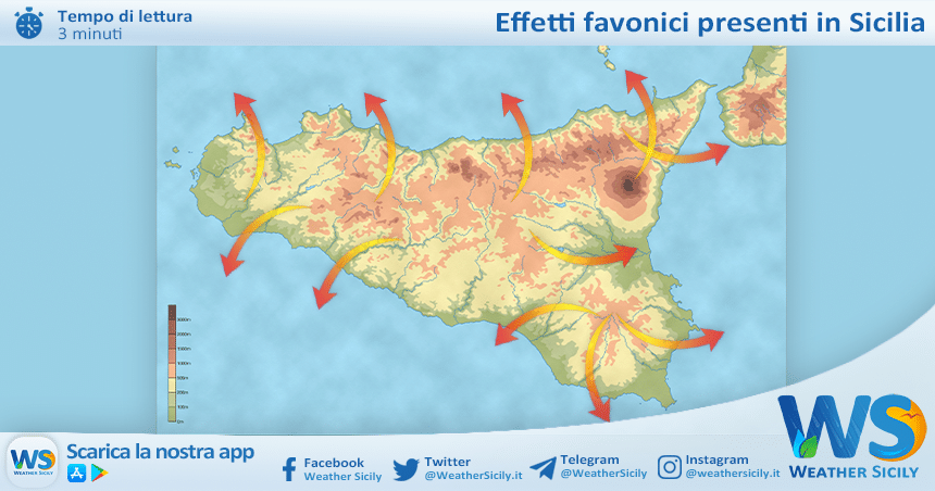 Sicilia, meteo didattica: l'effetto favonico.