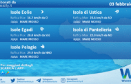 Sicilia, isole minori: condizioni meteo-marine previste per mercoledì 03 febbraio 2021