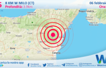 Sicilia: scossa di terremoto magnitudo 2.5 nei pressi di Milo (CT)