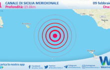 Sicilia: scossa di terremoto magnitudo 3.1 nel Canale di Sicilia meridionale (MARE)