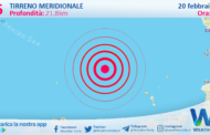 Sicilia: scossa di terremoto magnitudo 2.6 nel Tirreno Meridionale (MARE)