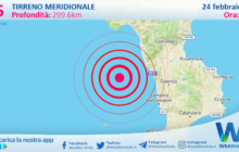 Sicilia: scossa di terremoto magnitudo 2.5 nel Tirreno Meridionale (MARE)