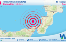 Sicilia: scossa di terremoto magnitudo 3.4 nel Tirreno Meridionale (MARE)