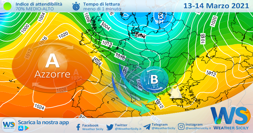 Meteo, peggiora domenica sera sul nord Sicilia: tornano freddo e neve!