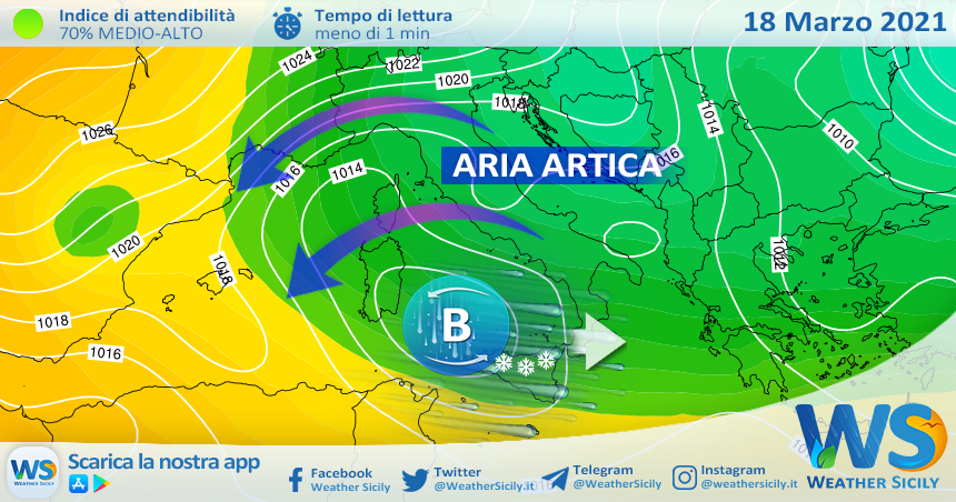 Sicilia: nuovo peggioramento giovedì. Altra neve in arrivo in montagna!