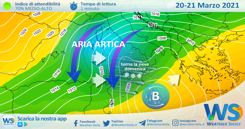 Sicilia, nero weekend: atteso maltempo diffuso. Freddo da domenica con bianche sorprese a seguire.