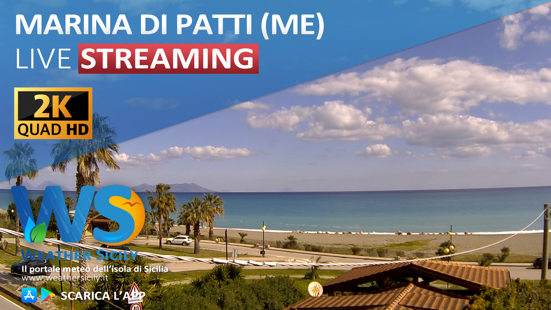 Marina di Patti live webcam Panoramica Isole Eolie Meteo Sicilia » WeatherSicily.it
