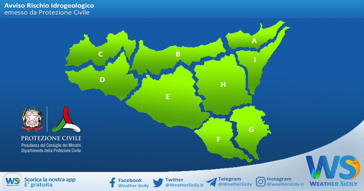 Sicilia: avviso rischio idrogeologico per mercoledì 17 marzo 2021