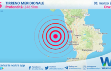 Sicilia: scossa di terremoto magnitudo 3.5 nel Tirreno Meridionale (MARE)