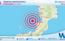 Sicilia: scossa di terremoto magnitudo 2.6 nel Tirreno Meridionale (MARE)
