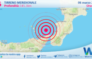 Sicilia: scossa di terremoto magnitudo 2.6 nel Tirreno Meridionale (MARE)