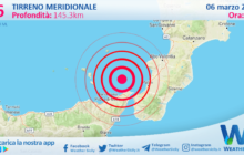 Sicilia: scossa di terremoto magnitudo 2.6 nel Tirreno Meridionale (MARE)