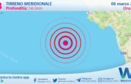 Sicilia: scossa di terremoto magnitudo 2.8 nel Tirreno Meridionale (MARE)