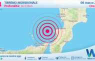 Sicilia: scossa di terremoto magnitudo 2.8 nel Tirreno Meridionale (MARE)