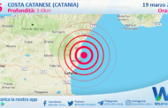 Sicilia: scossa di terremoto magnitudo 2.6 nei pressi di Costa Catanese (Catania)