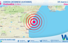 Sicilia: scossa di terremoto magnitudo 2.6 nei pressi di Costa Catanese (Catania)
