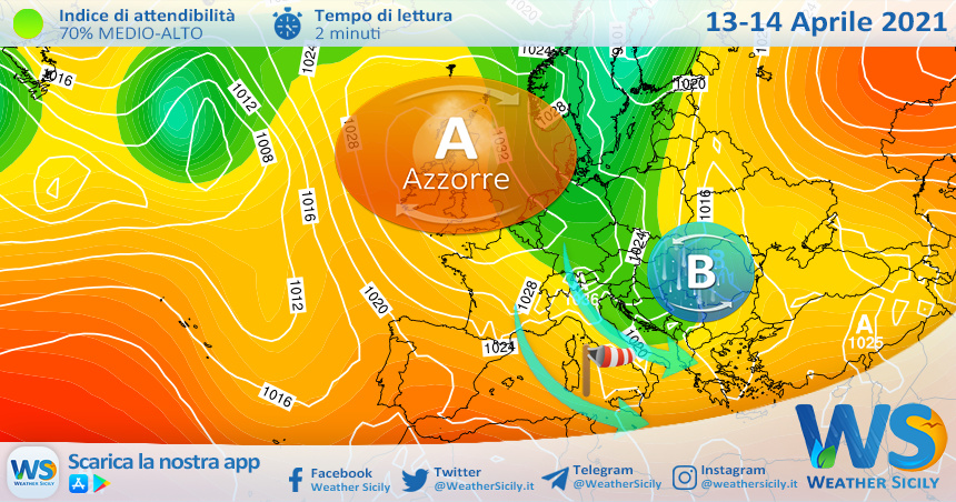 Sicilia: calo termico e venti in rinforzo nelle prossime ore.