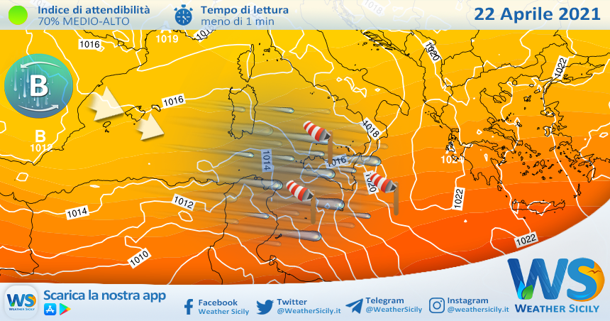 Sicilia: nuovo peggioramento nelle prossime ore. Atteso forte Scirocco.