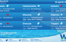 Sicilia: condizioni meteo-marine previste per venerdì 16 aprile 2021