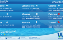Sicilia: condizioni meteo-marine previste per martedì 27 aprile 2021