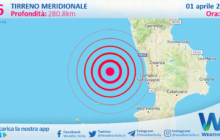 Sicilia: scossa di terremoto magnitudo 2.6 nel Tirreno Meridionale (MARE)