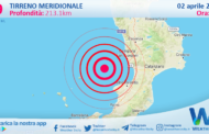 Sicilia: scossa di terremoto magnitudo 2.9 nel Tirreno Meridionale (MARE)