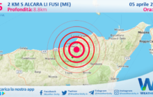 Sicilia: scossa di terremoto magnitudo 2.5 nei pressi di Alcara li Fusi (ME)