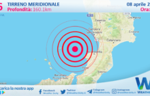 Sicilia: scossa di terremoto magnitudo 2.6 nel Tirreno Meridionale (MARE)