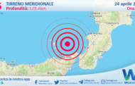 Sicilia: scossa di terremoto magnitudo 2.5 nel Tirreno Meridionale (MARE)