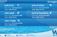 Sicilia, isole minori: condizioni meteo-marine previste per lunedì 03 maggio 2021