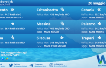 Sicilia: condizioni meteo-marine previste per giovedì 20 maggio 2021