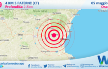 Sicilia: scossa di terremoto magnitudo 2.9 nei pressi di Paternò (CT)