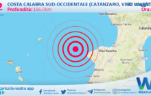 Sicilia: scossa di terremoto magnitudo 3.2 nei pressi di Costa Calabra sud-occidentale (Catanzaro, Vibo Valentia, Reggio di Calabria)